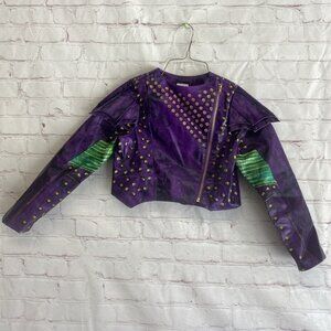 Disney Store Descendants MAL Costume Jacket 9/10 Purple Dragon Faux Leather Coat